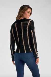 ELN Striped B-down Sweater