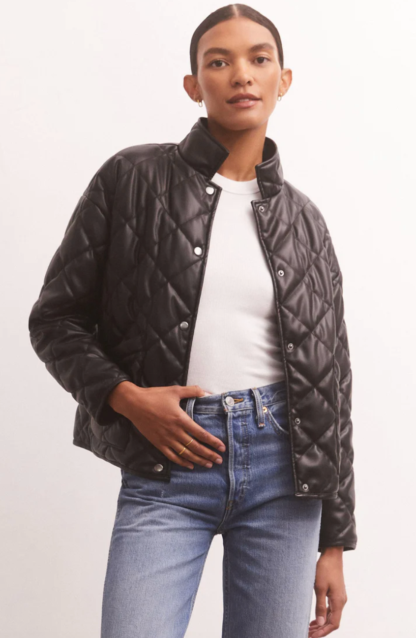 Quilted Vegan Leather Jacket