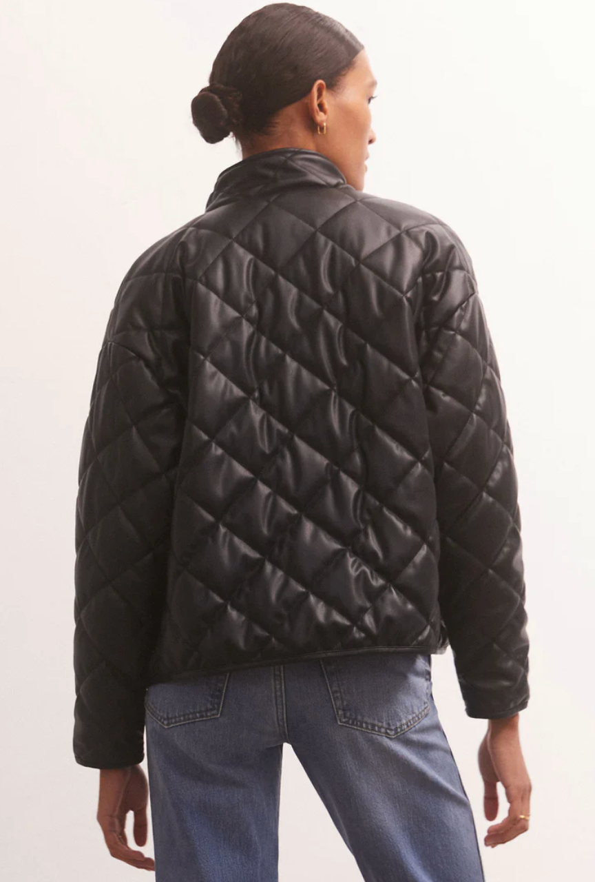 Quilted Vegan Leather Jacket