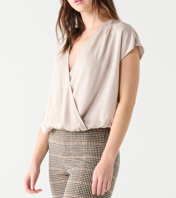 DBT Wrap Slvls Blouse-Stone