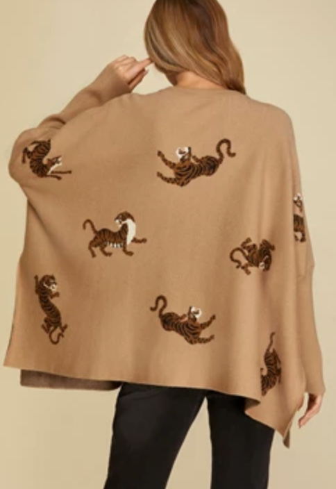 S&S Poncho Cheetah Sweater