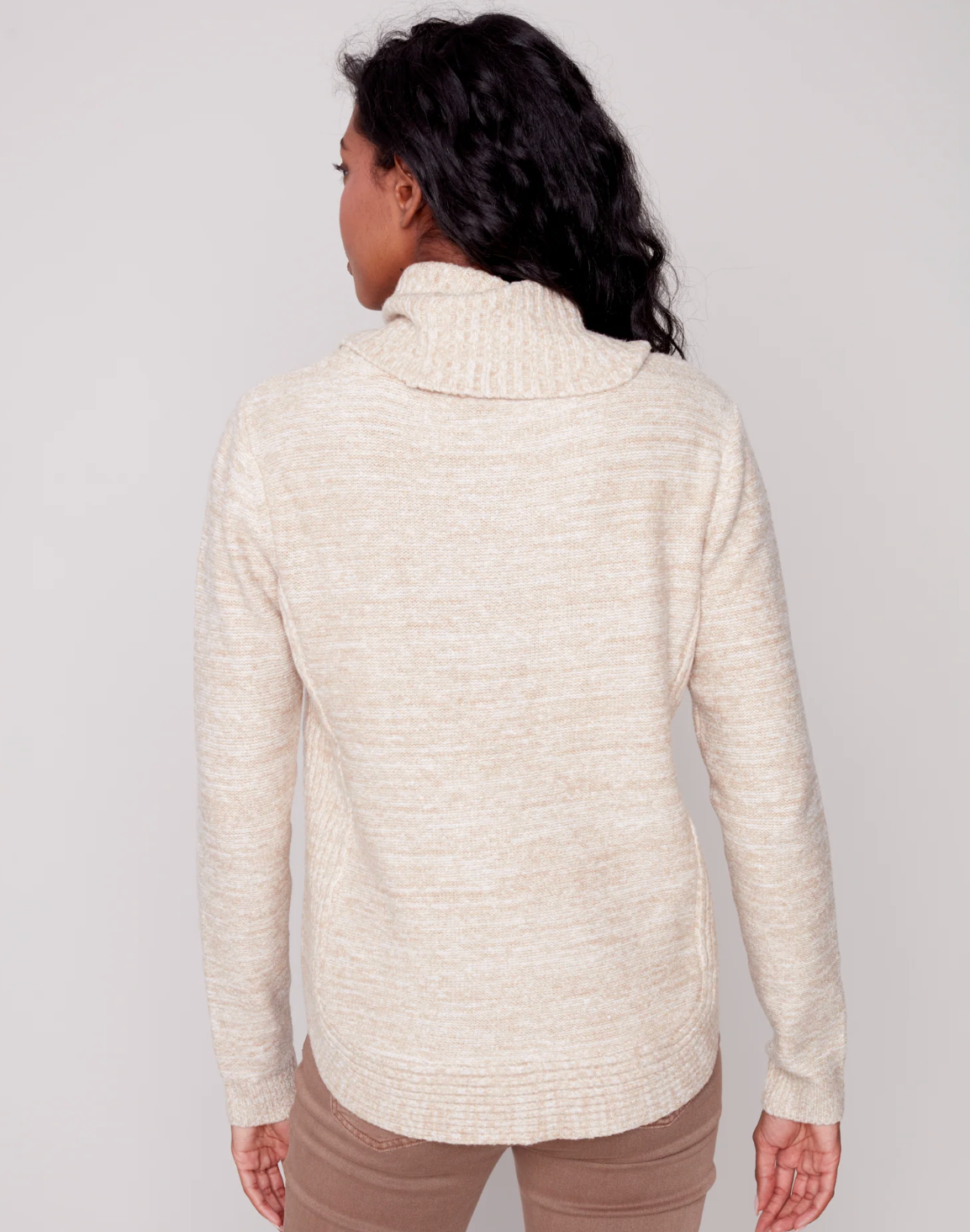 CB Cowl Neck Sweater-Almond