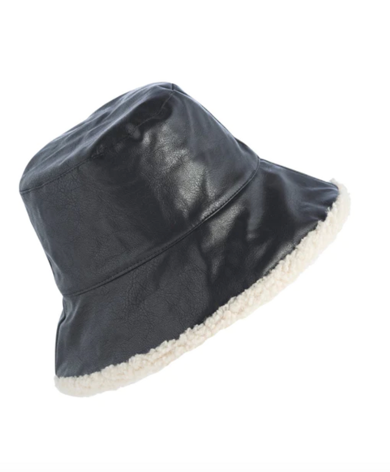 Shir Faux Leather Bucket Hat