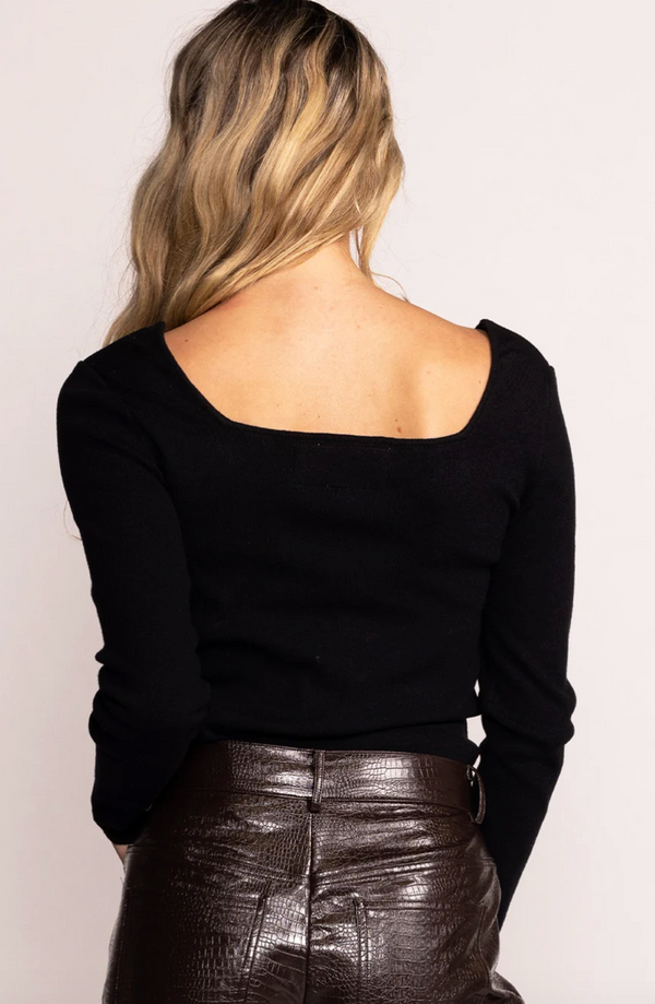 PM Square Neck Sweater-Black