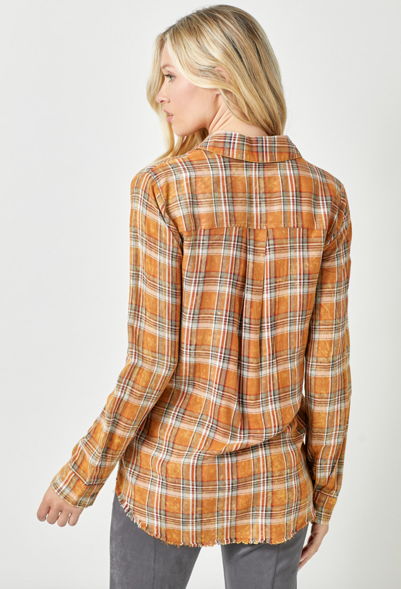 Myst Washed Plaid w/Fringe