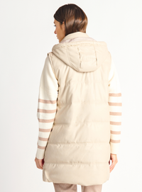 DEX Long Puffer Vest-Ivory