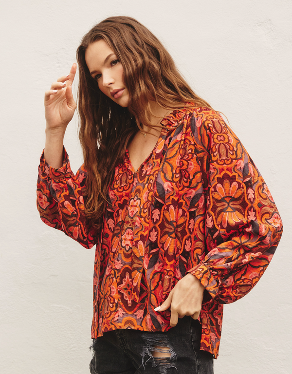 DF Peasant Blouse-Multi