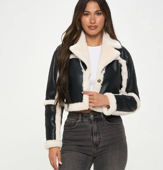 LAC Fur Trim Leather Jacket