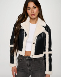 LAC Fur Trim Leather Jacket