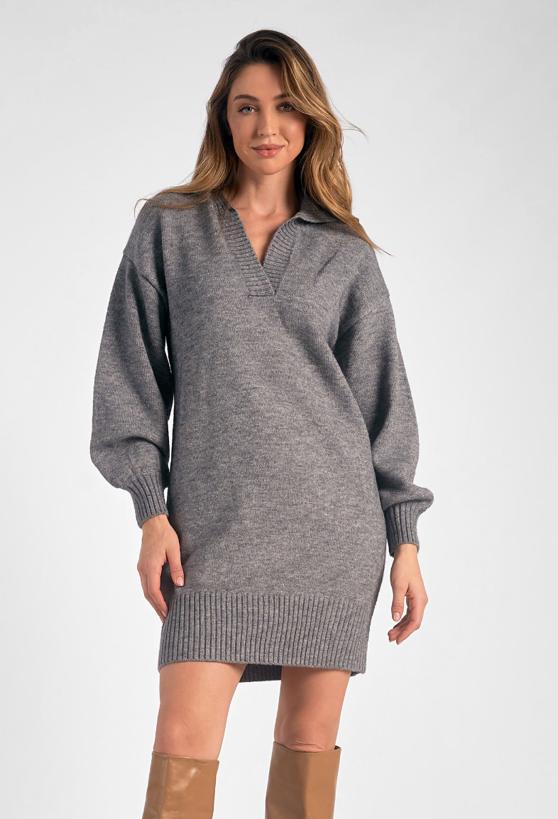 ELN Sweater Dress-Charcoal