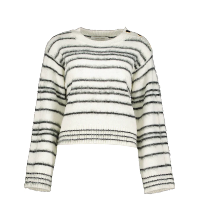 B&Y Stripe/Button Sweater