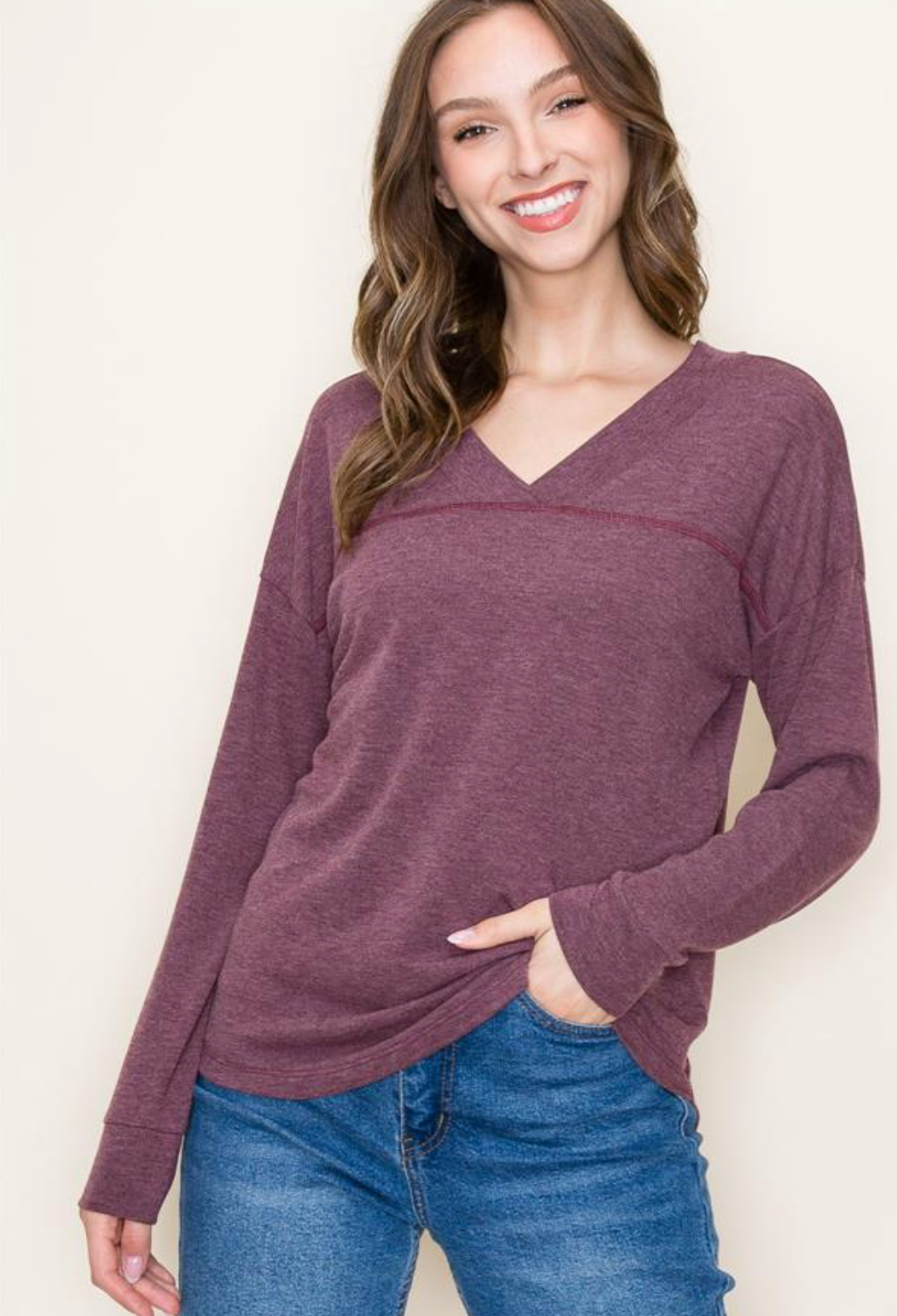 STC Double V Top-Plum