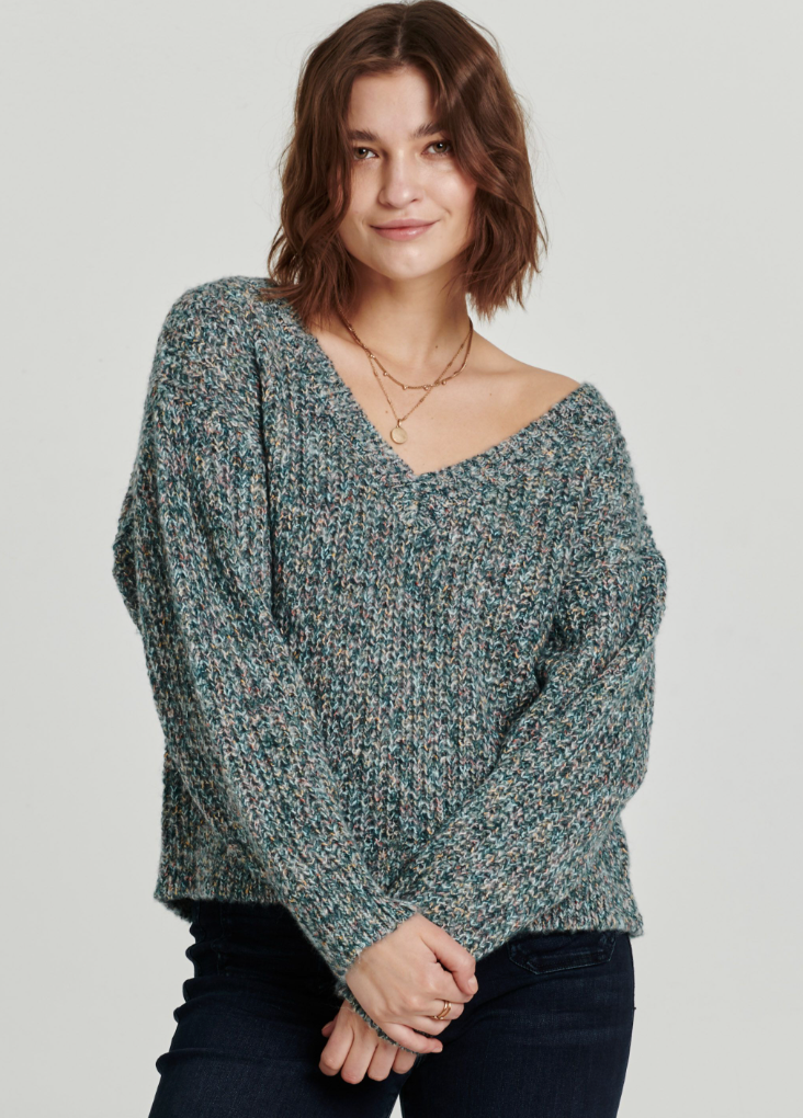 AL Multi Yarn Sweater-Teal