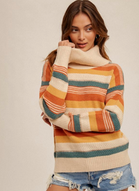 H&T Multi Stripe Cowl Sweater