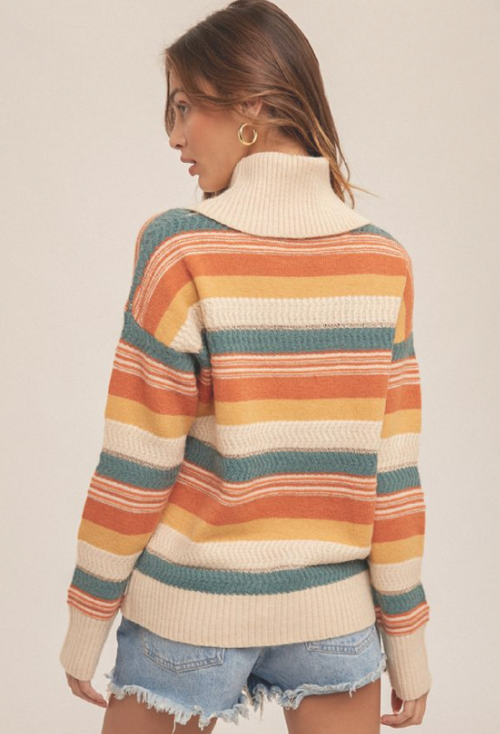H&T Multi Stripe Cowl Sweater