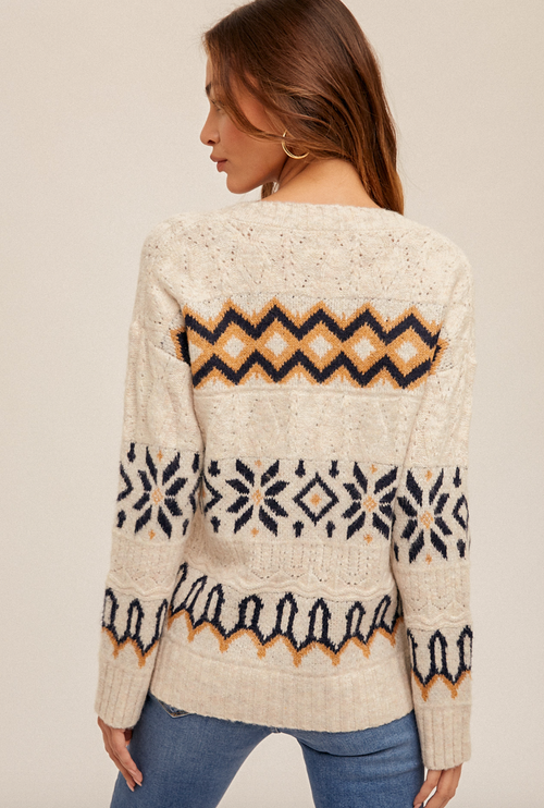 H&T Fairisle Print Sweater