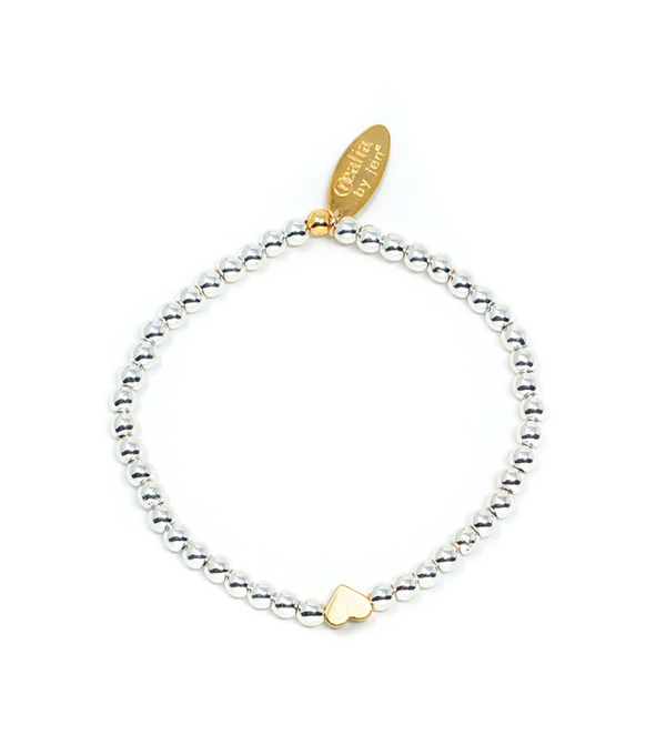 JEN Heart Nat Stone Bracelet-Gold