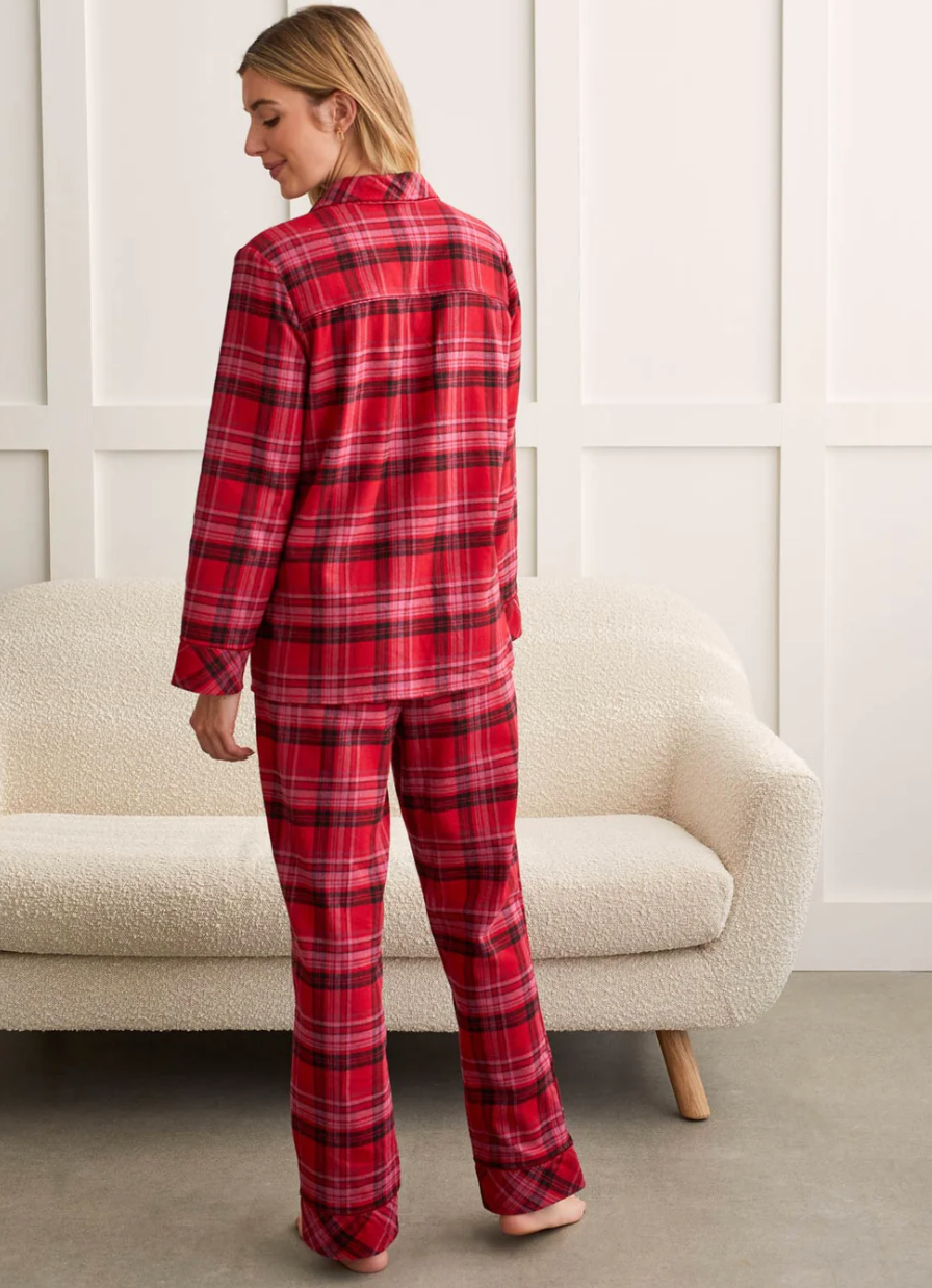 TRBL Plaid Pajama Set-Red