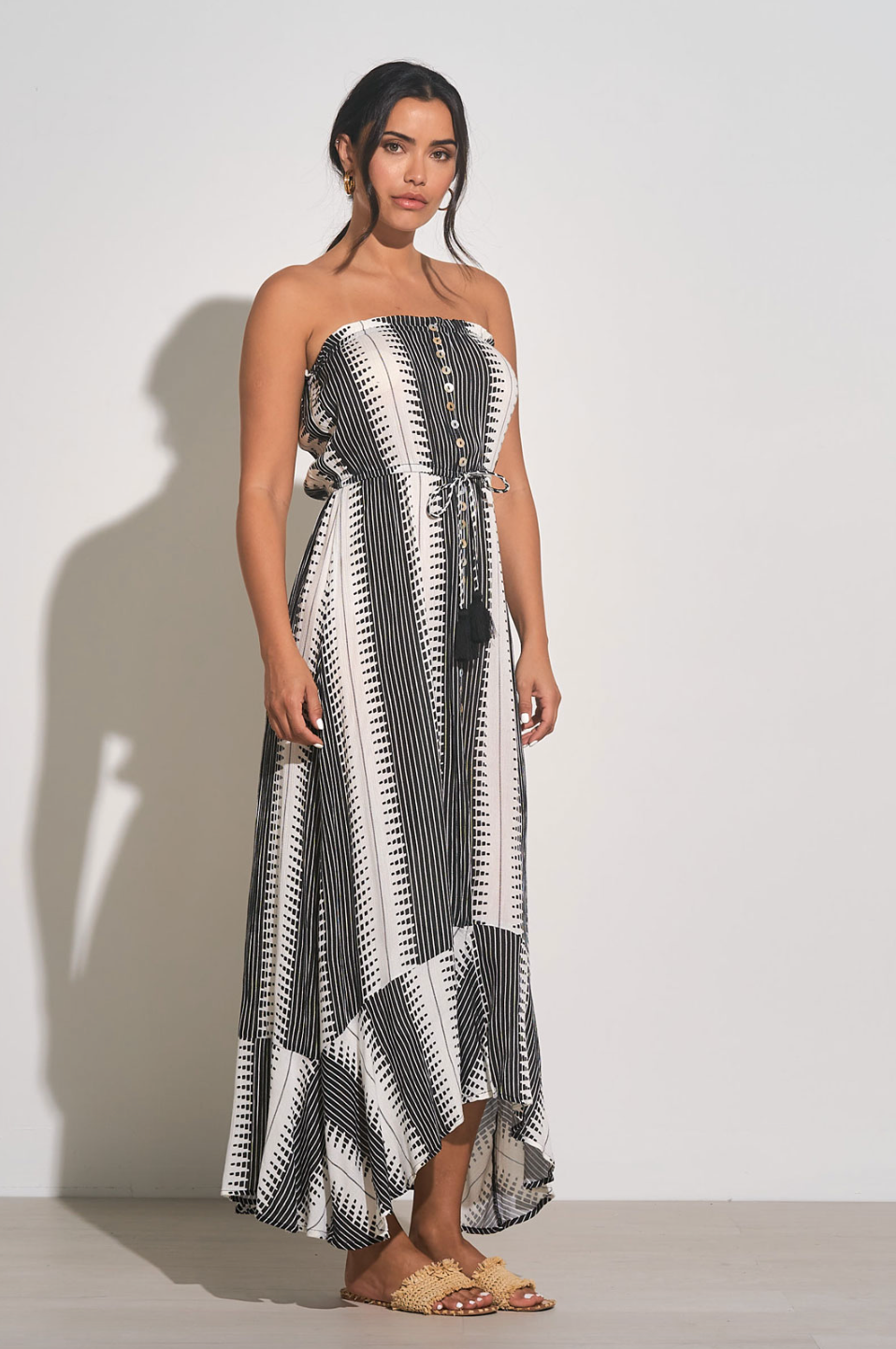 elan strapless maxi dress ELAN Striped Convertible Strapless Maxi Dress at CoolSprings Galleria in Franklin, TN