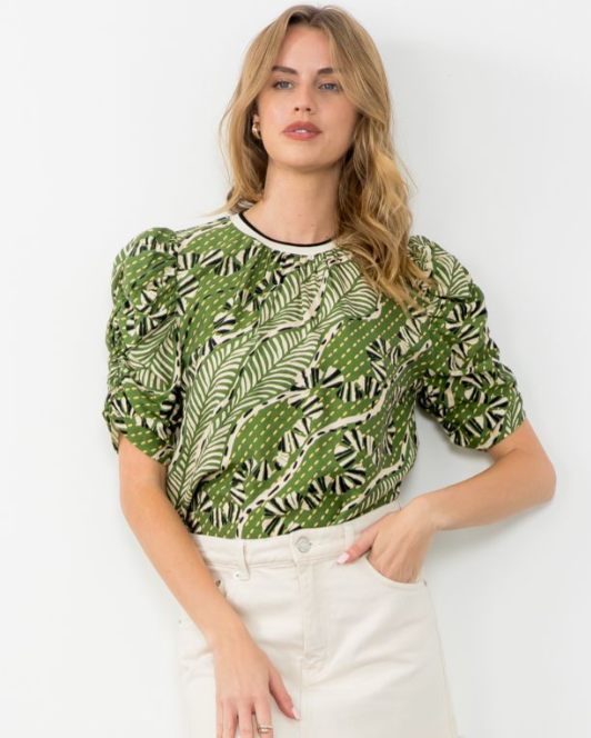 THML Ruched Sleeve Top