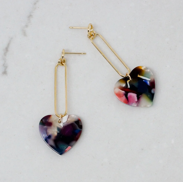 JEN Acrylic Heart Earrings