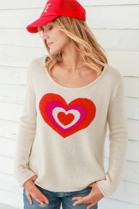 WS Pink/Red Heart Sweater