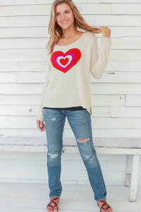 WS Pink/Red Heart Sweater