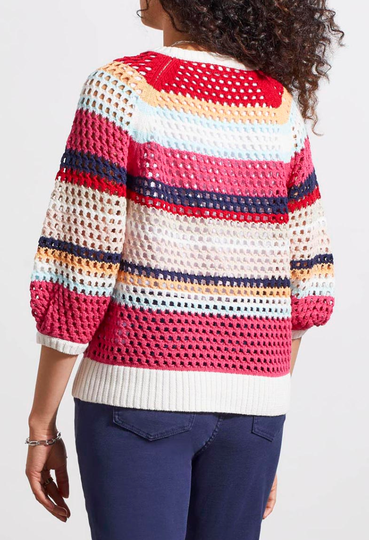 TRBL Stripe Open Knit Sweater