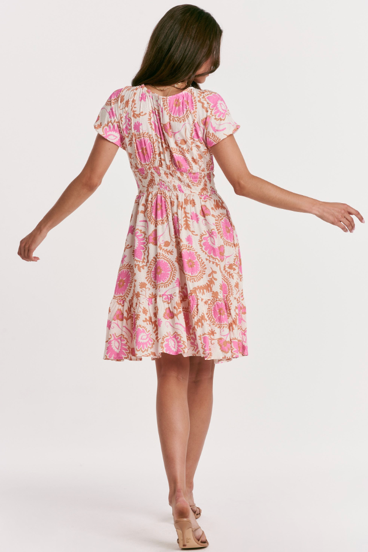 Another Love Delta Paisley Dress-Pink VCDR9214 – Style Niche Boutique