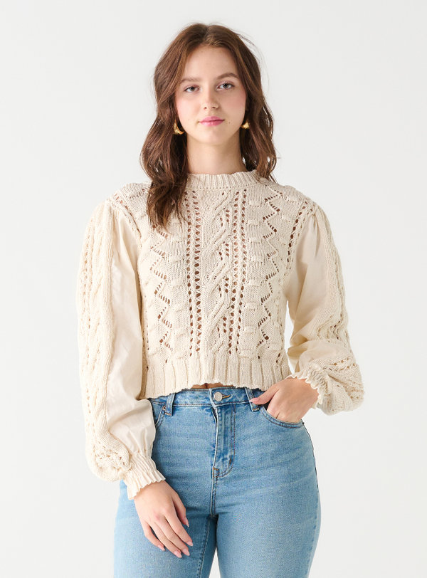 DBT Combination Sweater-Ecru