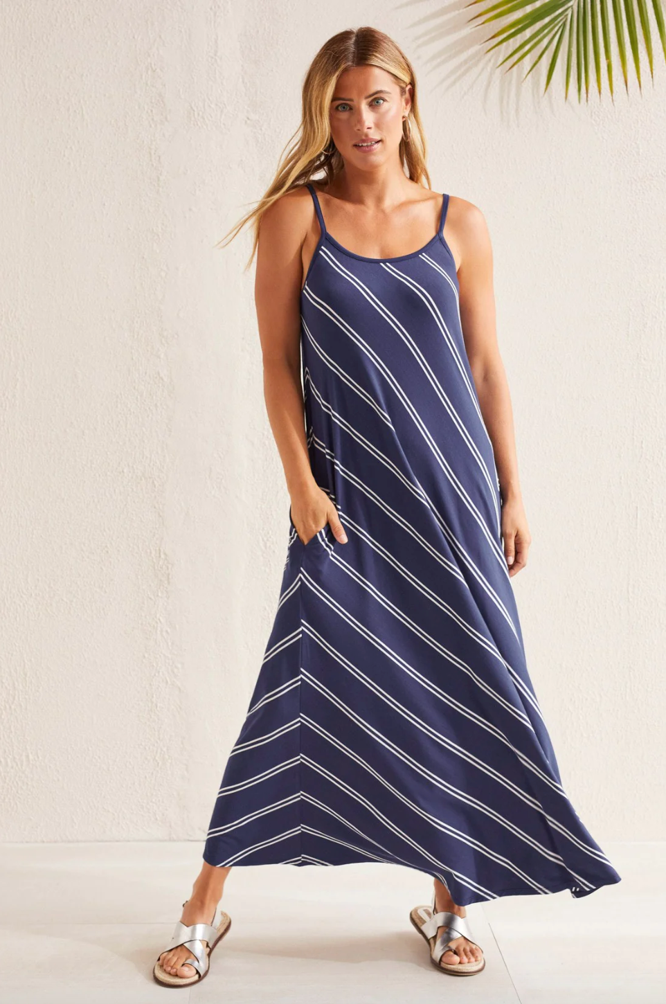 TRBL Striped Maxi Dress