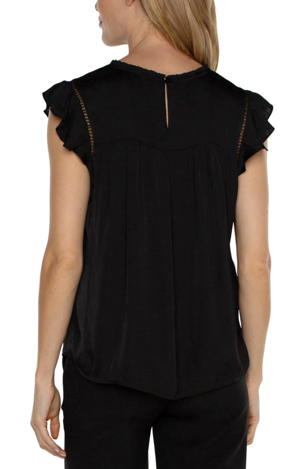 LVRP Flutter Sleeve Top-Blk