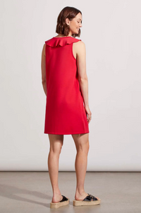TRBL Frilled A-Line Dress - Red