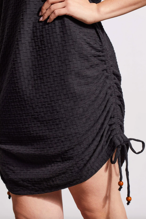 TRBL Side Ruching Dress-BLK