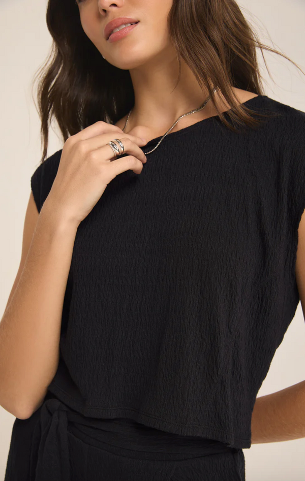 Zsup Karlie Pucker Top-Blk