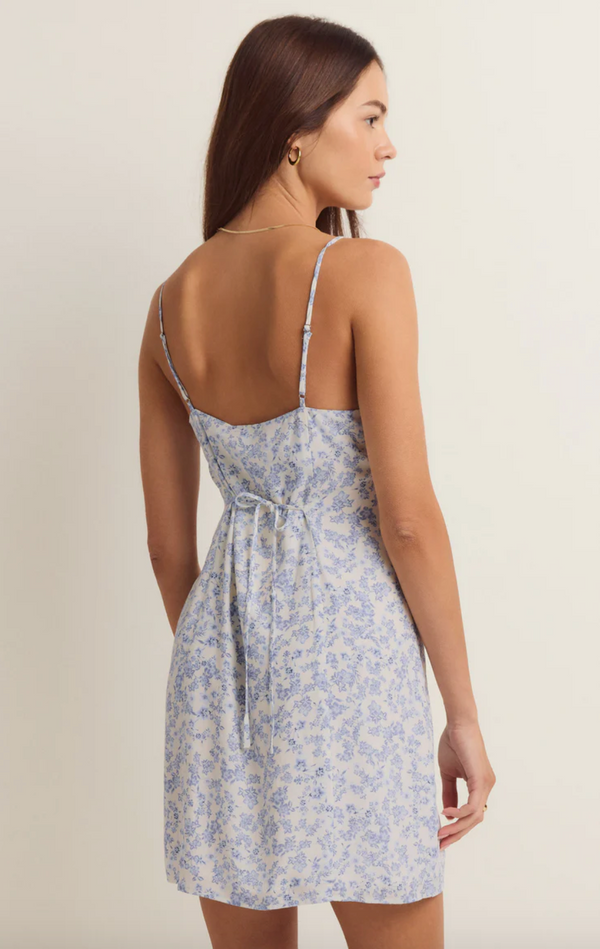 Zsup Floral Mini Dress-Blue