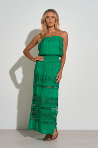 ELN Crochet Strapless Maxi-Emerald