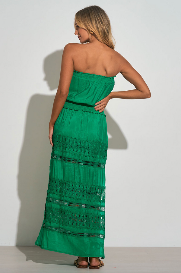 ELN Crochet Strapless Maxi-Emerald