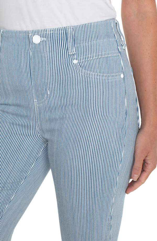 LVRP Gia Crop Flare - Chambray Stripe