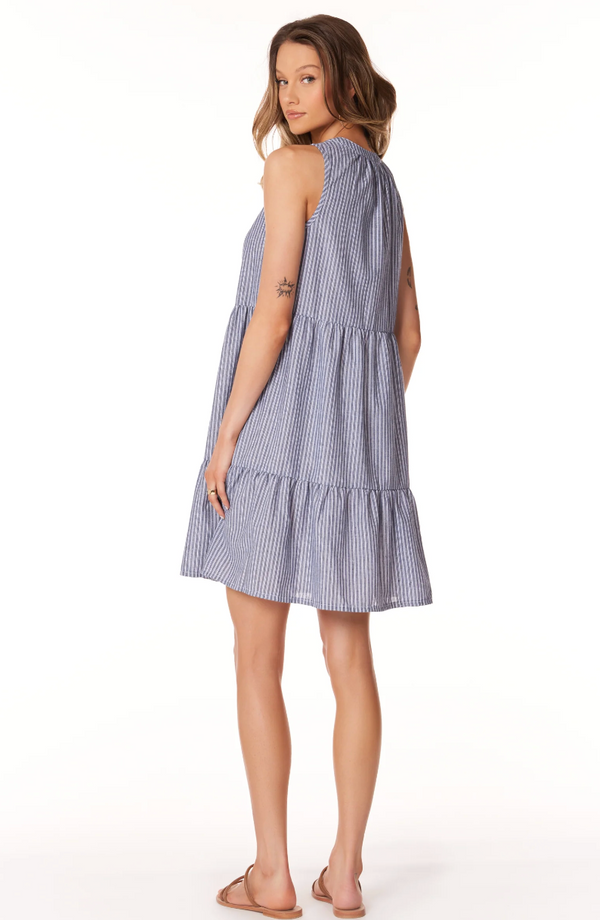 Bobi Tiered Pinstripe Dress