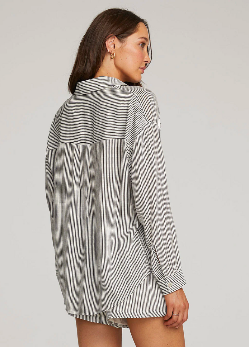 SWL Pinstripe Shirt-Blk/Wht