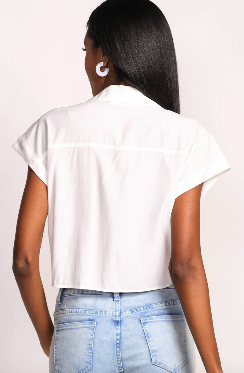 PM Tie Front Blouse-White