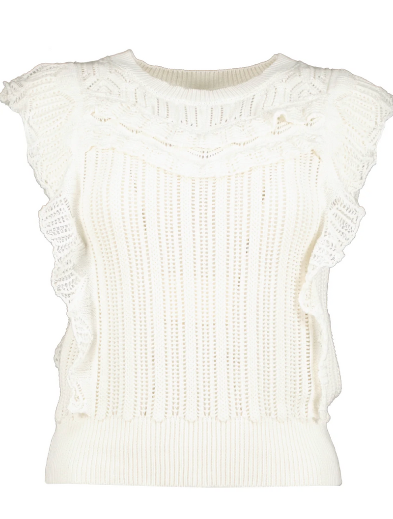 B+Y Crochet Sweater Tank -Ivory