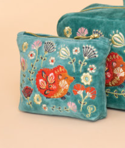 Embroidered Velvet Bag