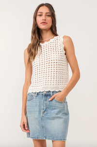 AL Marigold Eyelet Tank-White