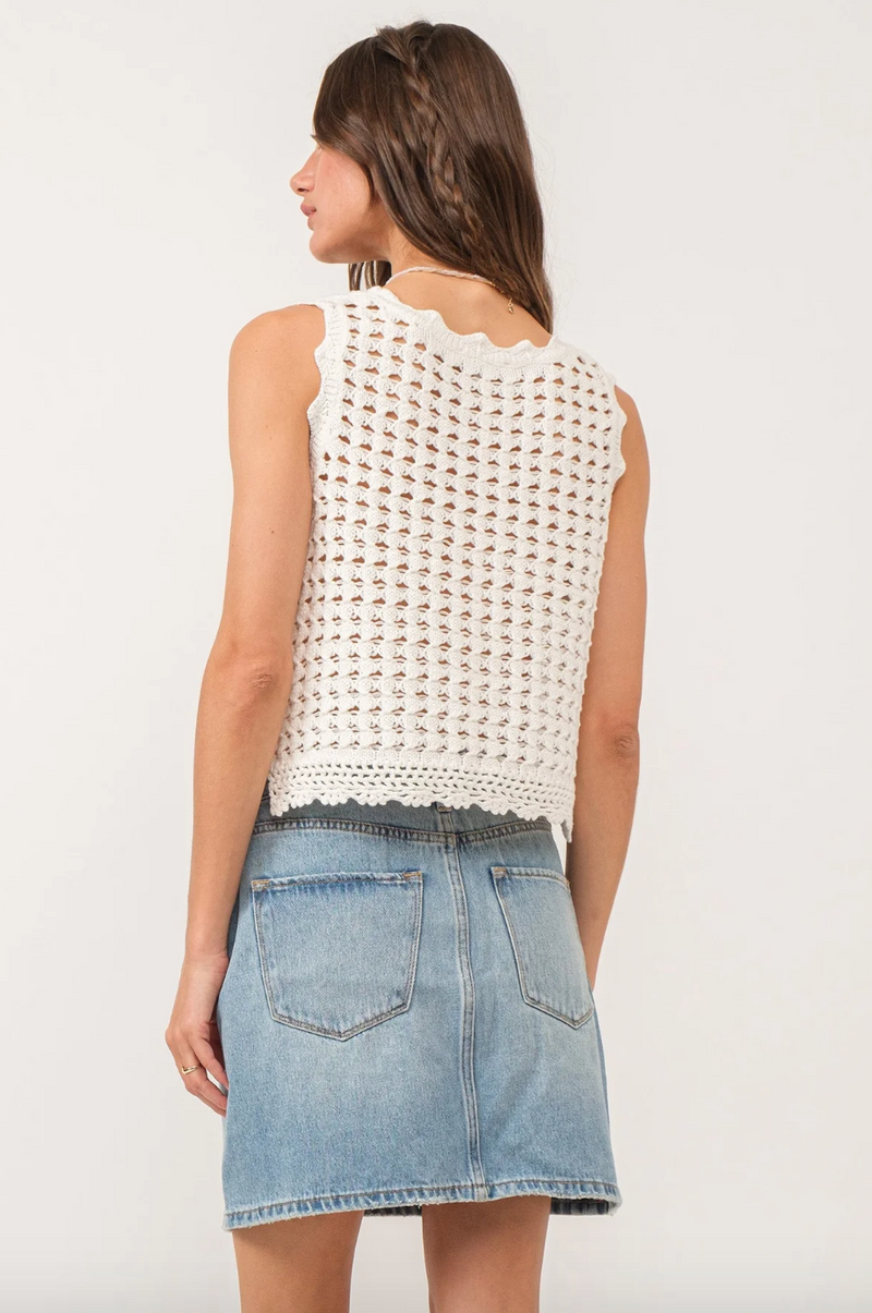 AL Marigold Eyelet Tank-White