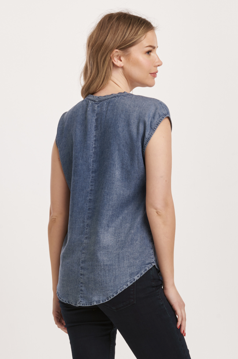 DJ Chambray V-Neck Top