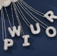 Pave Bubble Letter-Silver