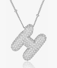 Pave Bubble Letter-Silver