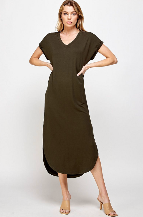 ELL Midi Tee Dress-Black